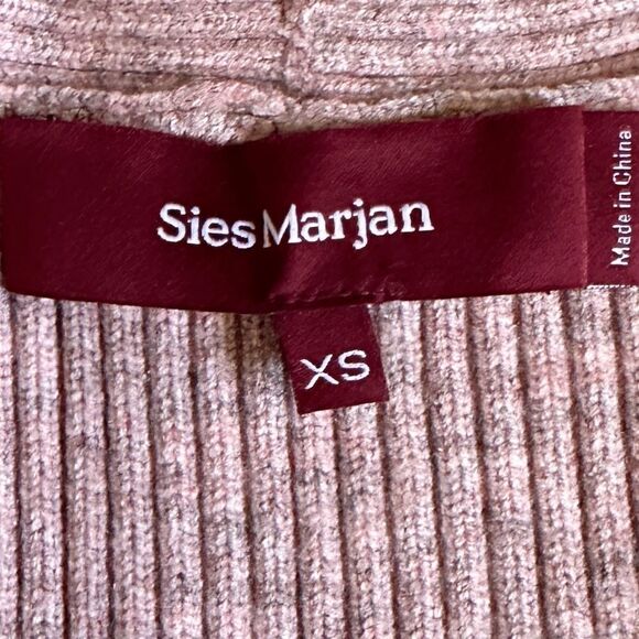 Sies Marjan XLV Marled Pink Ribbed Knit Peplum Pullover Sweater V-Neck XS - Picture 7 of 9